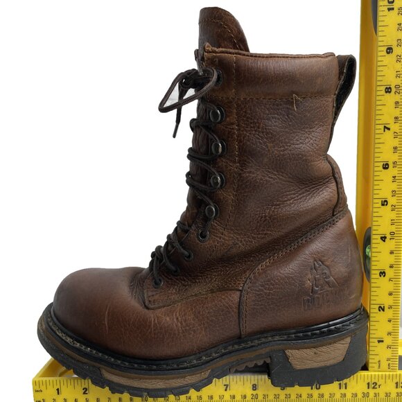 Rocky Pitstop Waterproof Western Work Combat Lace Up Leather Boots Men's 9 M - Picture 11 of 12